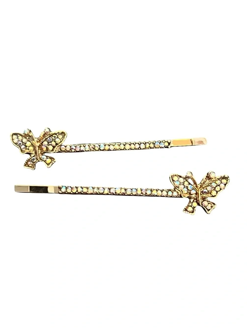 Gold Crystal Butterfly Hair Pins - Women's Accessories FINAL PRICE DROP